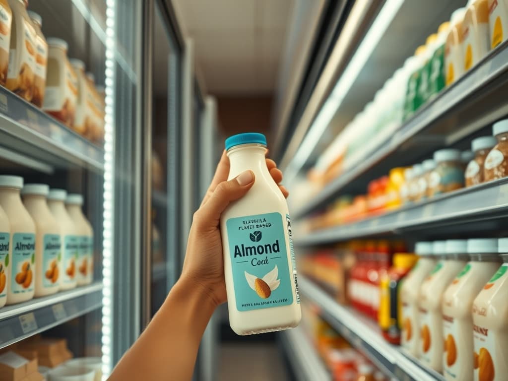 Hand scanning a barcode from a supermarket shelf